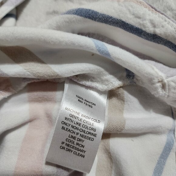 Cupio Multi Striped Sleeveless Button Blouse Blue Pastel Sz S - Picture 4 of 4